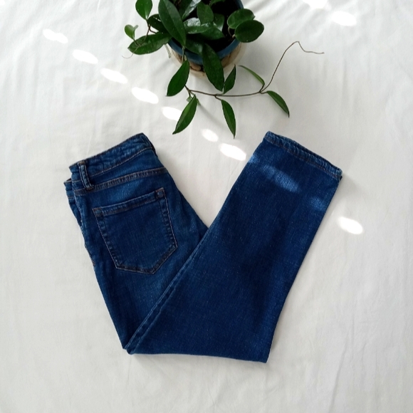 Ella Moss Denim - Ella Moss Jeans High Waist Straight Cropped Stretch 8/29 Juniors Cotton Dark